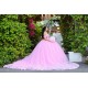 Sweetheart Neck Pink Quince Dress Lace Appliques Vestidos De 15 Anos Off Shoulder Instagram Gowns Birthday Party Dresses