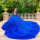 Tiered Blue Quince Dress Birthday Party Dresses Sweetheart Neck Vestidos De 15 Anos Sleeveless Instagram Gowns