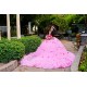 Tiered Pink Quince Dress Birthday Party Dresses Sweetheart Neck Vestidos De 15 Anos Off Shoulder Instagram Gowns With 3D Flowers