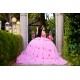 Tiered Pink Quince Dress Birthday Party Dresses Sweetheart Neck Vestidos De 15 Anos Off Shoulder Instagram Gowns With 3D Flowers