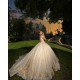 Champagne Quinceanera Dress Sequin Vestidos De 15 Anos Off Shoulder Wear Pageant Lace Appliques Girl 15 Birthday Party Gowns