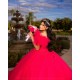 Fuchsia Quinceanera Dress Off Shoulder Vestidos De 15 Anos Ruffled Women 2024 Ball Gown