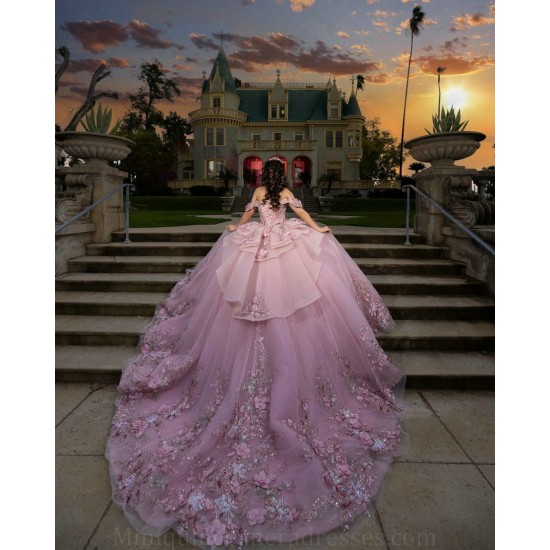 Instagram Dresses Lilac Quince Dress Sweetheart Neck Sweet 15 Gowns Off Shoulder Vestidos De XV Anos With 3D Flowers