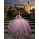 Instagram Dresses Lilac Quince Dress Sweetheart Neck Sweet 15 Gowns Off Shoulder Vestidos De XV Anos With 3D Flowers