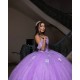 Lace Appliques Instagram Gowns Lilac Quince Dress Sweetheart Neck Girl Birthday Party Gown Off Shoulder Vestidos De 15 Anos