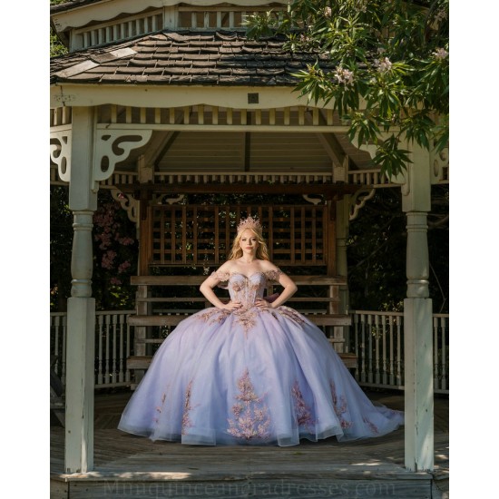 Lilac Quinceanera Dress Sweetheart Neck Off Shoulder 2024 Ball Gown Princess Dresses Sequin Lace Appliques Birthday Party Robe With Bow