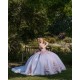 Lilac Quinceanera Dress Sweetheart Neck Off Shoulder 2024 Ball Gown Princess Dresses Sequin Lace Appliques Birthday Party Robe With Bow