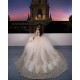 Long Sleeve Champagne Quinceanera Dress Sweetheart Neck Sweet 15 Gowns Wear Pageant Lace Appliques 2024 Ball Gown Princess Dresses