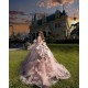 Off Shoulder Champagne Quince Dress Sequin Vestidos De 15 Anos Sweetheart Neck Girl Birthday Party Gown With Bow