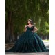 Off Shoulder Emerald Green Quinceanera Dress Sweetheart Neck Sweet 15 Gowns Wear Pageant Sequin 2024 Ball Gown Princess Dresses