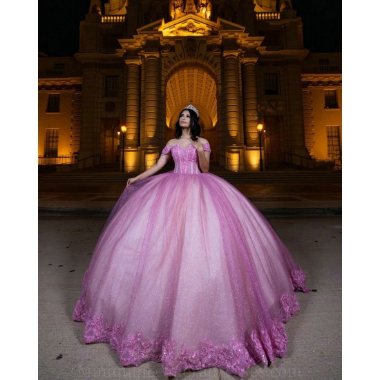 Off Shoulder Lilac Quinceanera Dress Sweetheart Neck Sweet 15 Gowns Lace Appliques Wear Pageant Sequin 2024 Ball Gown Princess Dresses