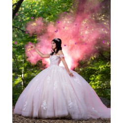 Sweetheart Neck Pink Quinceanera Dress Off Shoulder Sweet 15 Gowns Wear Pageant Lace Appliques 2024 Ball Gown Princess Dresses