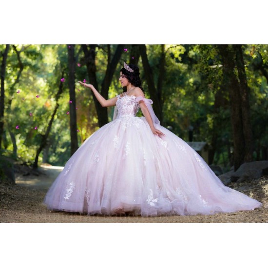 Sweetheart Neck Pink Quinceanera Dress Off Shoulder Sweet 15 Gowns Wear Pageant Lace Appliques 2024 Ball Gown Princess Dresses