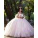 Sweetheart Neck Pink Quinceanera Dress Off Shoulder Sweet 15 Gowns Wear Pageant Lace Appliques 2024 Ball Gown Princess Dresses