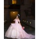 Off Shoulder Pink Quinceanera Dress Sweetheart Neck Sweet 15 Gowns Wear Pageant Sequin 2024 Ball Gown Princess Dresses With Bow