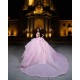 Off Shoulder Pink Quinceanera Dress Sweetheart Neck Sweet 15 Gowns Wear Pageant Sequin 2024 Ball Gown Princess Dresses With Bow