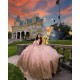 Off Shoulder Rose Gold Quinceanera Dress Lace Appliques Women 2024 Ball Gown Sequin Vestidos De 15 Anos V Neck Wear Pageant