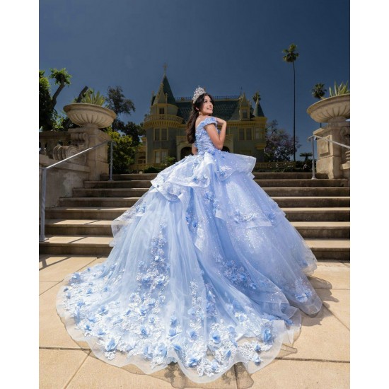 Sweetheart Neck Sky Blue Quinceanera Dress Sweet 15 Gowns Off Shoulder Wear Pageant 3D Flowers 2024 Ball Gown Princess Dresses