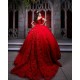 Off Shoulder Sweet 15 Gowns Red Quinceanera Dress Lace Appliques Wear Pageant Sweetheart Neck 2024 Ball Gown Princess Dresses