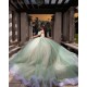 Off Shoulder Sweet 15 Gowns Sage Green Quinceanera Dress Lace Appliques Wear Pageant Sweetheart Neck 2024 Ball Gown Princess Dresses