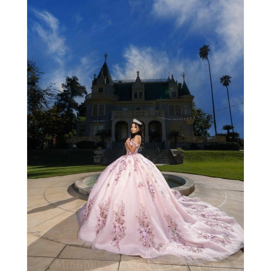 Off Shoulder Vestidos De 15 Anos Rose Gold Quince Dress Sweetheart Neck Girl Birthday Party Gown Lace Appliques Instagram Gowns