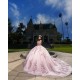 Off Shoulder Vestidos De 15 Anos Rose Gold Quince Dress Sweetheart Neck Girl Birthday Party Gown Lace Appliques Instagram Gowns