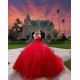 Off Shoulder Vestidos De XV Anos Red Quince Dress Lace Appliques Sweet 15 Gowns Sweetheart Neck Wear Pageant