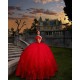 Off The Shoulder Quince Dress Red Vestidos De 15 Anos Lace Appliques Women 2024 Ball Gown Sweetheart Birthday Party Dresses