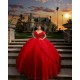 Off The Shoulder Quince Dress Red Vestidos De 15 Anos Lace Appliques Women 2024 Ball Gown Sweetheart Birthday Party Dresses