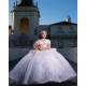 Off The Shoulder White Quince Dress Lace Appliques Women 2024 Ball Gown Pearl Sequin Vestidos De 15 Anos