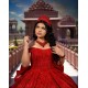 Red Quince Dress Off Shoulder Wear Pageant Sequin Girl Birthday Party Gowns Beading Vestidos De 15 Anos With Bow