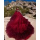 Ruffled Burgundy Quinceanera Dress Sequin Wear Pageant Off Shoulder 2024 Ball Gown Princess Dresses Sweetheart Neck Sweet 15 Gowns