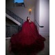 Ruffled Burgundy Quinceanera Dress Sweetheart Neck Sweet 15 Gowns Wear Pageant Off Shoulder 2024 Ball Gown Princess Dresses