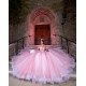 Sheer Bodice Pink Quinceanera Dress Spaghetti Strap Women 2024 Ball Gown Off Shoulder Vestidos De 15 Anos Sweetheart Neck Wear Pageant