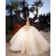 Sleeveless Champagne Quinceanera Dress Sweetheart Neck Sweet 15 Gowns Wear Pageant Lace Appliques 2024 Ball Gown Princess Dresses