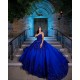 Sleeveless Royal Blue Quinceanera Dress Sweetheart Neck Sweet 15 Gowns Lace Appliques Wear Pageant Sequin 2024 Ball Gown Princess Dresses