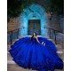 Sleeveless Royal Blue Quinceanera Dress Sweetheart Neck Sweet 15 Gowns Lace Appliques Wear Pageant Sequin 2024 Ball Gown Princess Dresses