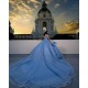 Sleeveless Vestidos De 15 Anos Sky Blue Quince Dress Sweetheart Neck Girl Birthday Party Gown Sequin Pearl Instagram Gowns