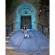 Sleeveless Vestidos De 15 Anos Sky Blue Quince Dress Sweetheart Neck Girl Birthday Party Gown Sequin Pearl Instagram Gowns