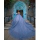 Sleeveless Vestidos De 15 Anos Sky Blue Quince Dress Sweetheart Neck Girl Birthday Party Gown Sequin Pearl Instagram Gowns