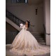 Sweet 15 Gowns Champagne Quinceanera Dress 3D Flowers Sleeveless Wear Pageant Sweetheart Neck 2024 Ball Gown Princess Dresses