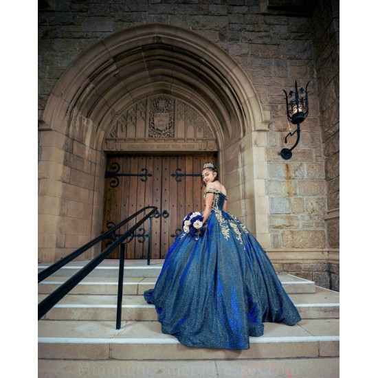 Off Shoulder Sweet 15 Gowns Navy Blue Quinceanera Dress Lace Appliques Wear Pageant Sweetheart Neck 2024 Ball Gown Princess Dresses