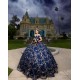 Sweet 15 Gowns Navy Blue Quinceanera Dress Lace Appliques Off Shoulder Wear Pageant Sweetheart Neck 2024 Ball Gown Princess Dresses