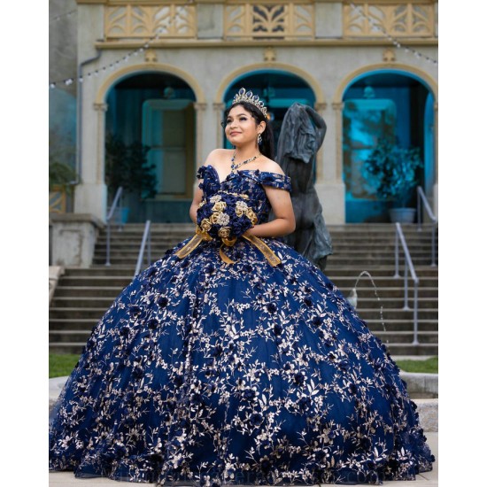 Sweet 15 Gowns Navy Blue Quinceanera Dress Lace Appliques Off Shoulder Wear Pageant Sweetheart Neck 2024 Ball Gown Princess Dresses