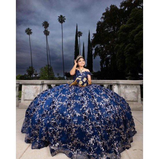 Sweet 15 Gowns Navy Blue Quinceanera Dress Lace Appliques Off Shoulder Wear Pageant Sweetheart Neck 2024 Ball Gown Princess Dresses