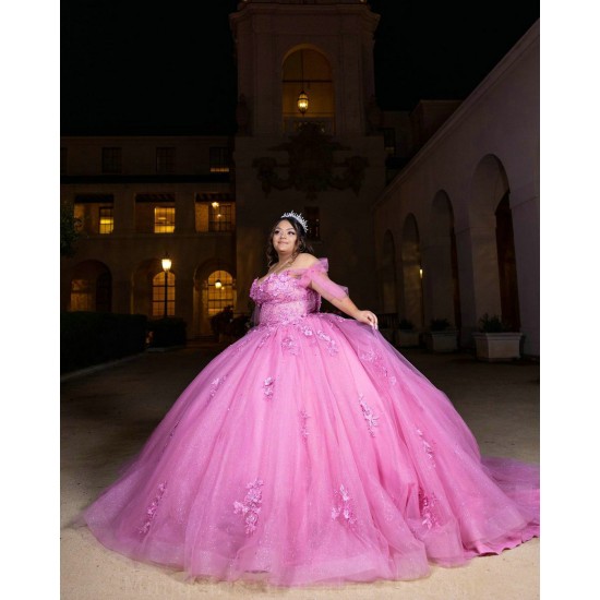 Sweetheart Neck Coral Quinceanera Dress 3D Flowers Wear Pageant 2024 Ball Gown Princess Dresses Sweet 15 Gowns