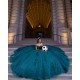 Sweetheart Neck Emerald Green Quinceanera Dress Wear Pageant Lace Appliques 2024 Ball Gown Princess Dresses Off Shoulder Sweet 15 Gowns