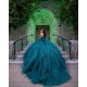 Sweetheart Neck Emerald Green Quinceanera Dress Wear Pageant Lace Appliques 2024 Ball Gown Princess Dresses Off Shoulder Sweet 15 Gowns