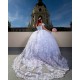 Sweetheart Neck Girl Birthday Party Gown Sky Blue Quince Dress Off Shoulder Vestidos De 15 Anos Lace Appliques Instagram Gowns