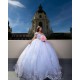 Sweetheart Neck Girl Birthday Party Gown Sky Blue Quince Dress Off Shoulder Vestidos De 15 Anos Lace Appliques Instagram Gowns